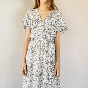 Anthropologie Intropia Vintage Pattern Floral Printed Tunic Dress XS